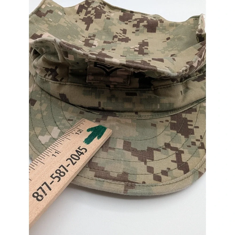 US Navy NWU Type III AOR2 Digital Camo 8 Point Utility Cover Hat Size 7 3/4 PO2